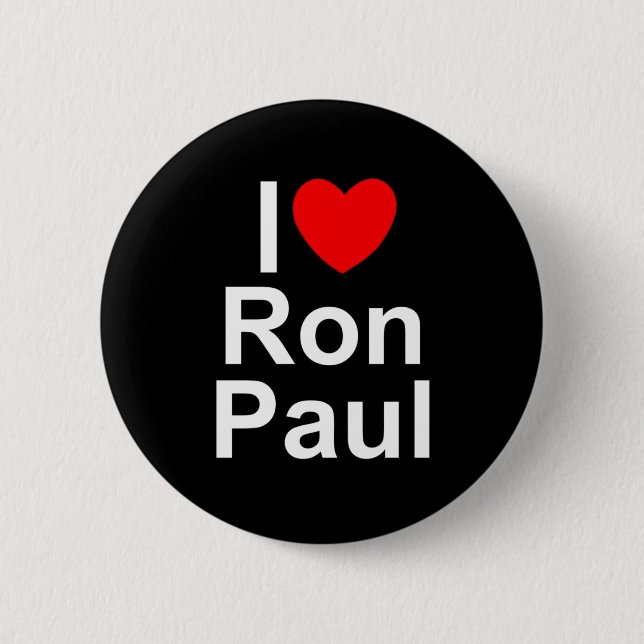 Badge Rond 5 Cm J'aime (coeur) Ron Paul (Devant)