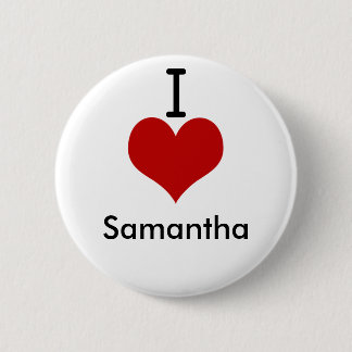Badge Rond 5 Cm J'aime (coeur) Samantha