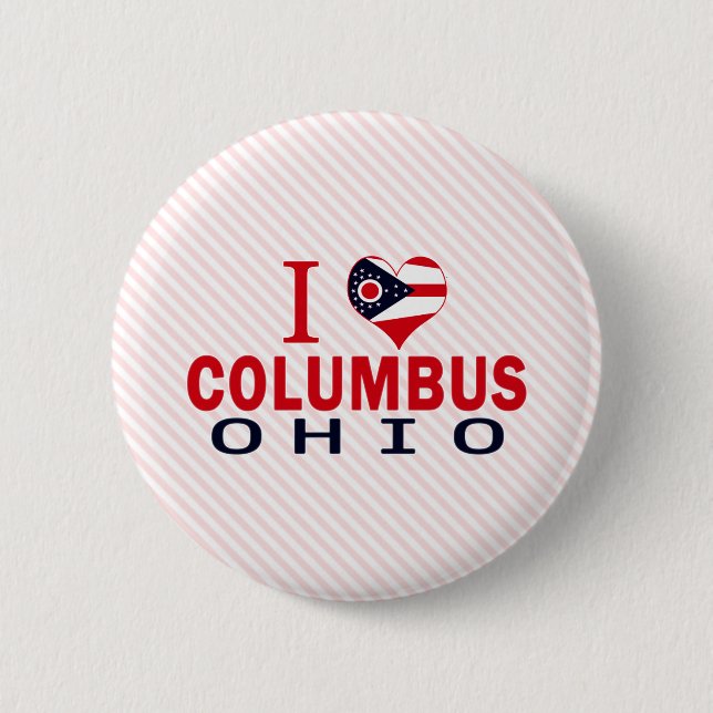 Badge Rond 5 Cm J'aime Columbus, Ohio (Devant)