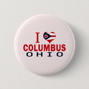 Badge Rond 5 Cm J'aime Columbus, Ohio