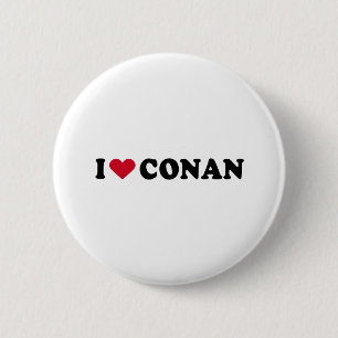 BADGE ROND 5 CM J'AIME CONAN