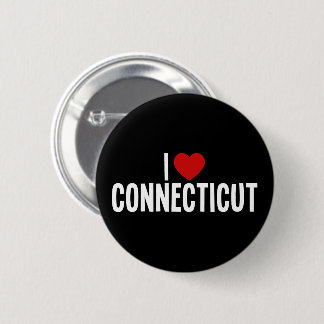 Badge Rond 5 Cm J'aime Connecticut Bouton Rond