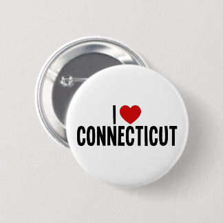 Badge Rond 5 Cm J'aime Connecticut Bouton Rond