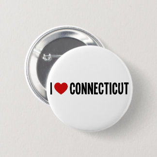 Badge Rond 5 Cm J'aime Connecticut Bouton Rond