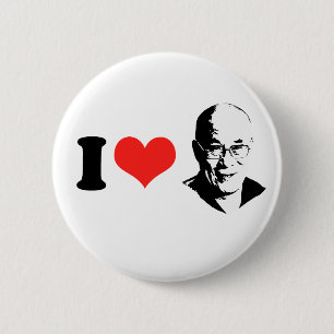 Badge Rond 5 Cm J'aime Dalai Lama
