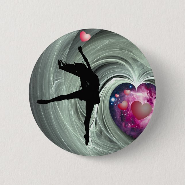 Badge Rond 5 Cm J'Aime Danser ! (Devant)