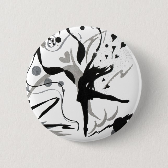 Badge Rond 5 Cm J'Aime Danser (Devant)