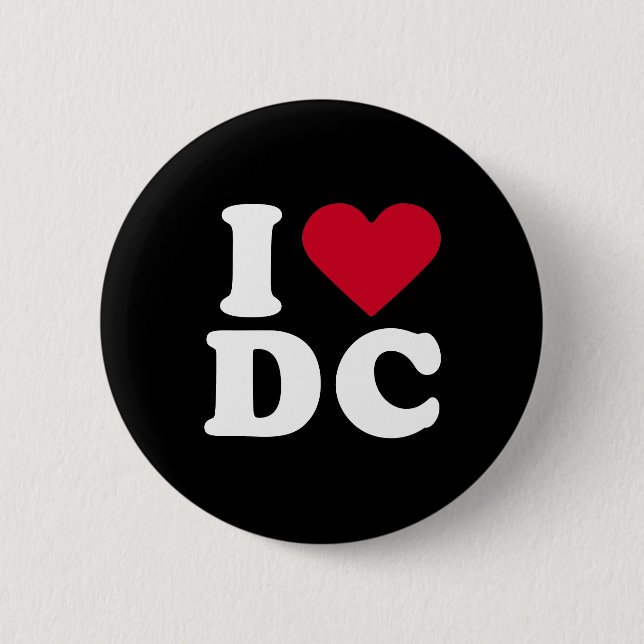 BADGE ROND 5 CM J'AIME DC (Devant)