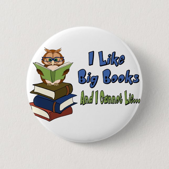 Badge Rond 5 Cm J'aime de grands livres (Devant)