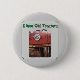 Badge Rond 5 Cm J'aime de vieux tracteurs d'Allis Chalmers