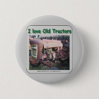 Badge Rond 5 Cm J'aime de vieux tracteurs d'IH