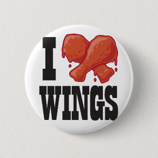 Badge Rond 5 Cm J'aime des ailes de poulet