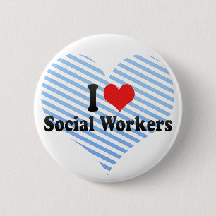 Badge Rond 5 Cm J'aime des assistants sociaux
