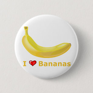 Badge Rond 5 Cm J'aime des bananes