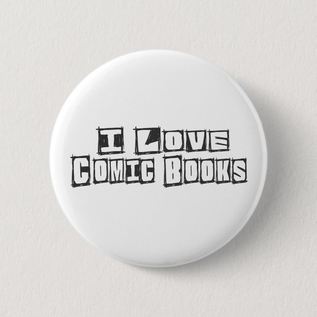 Badge Rond 5 Cm J'aime des bandes dessinées (Devant)