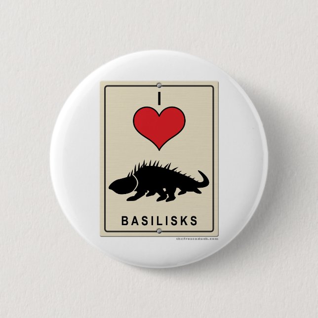 Badge Rond 5 Cm J'aime des basilics (Devant)