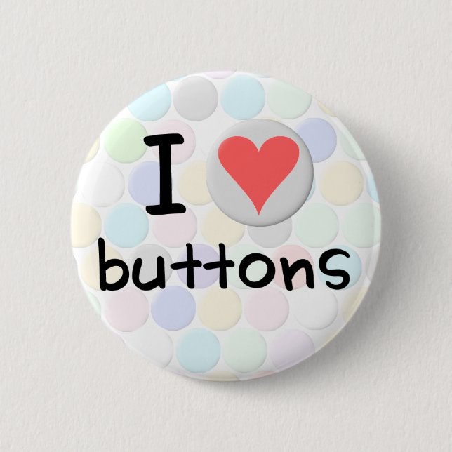 Badge Rond 5 Cm J'aime des boutons (Devant)