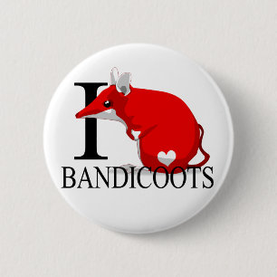 Badge Rond 5 Cm J'aime des boutons de Bandicoots