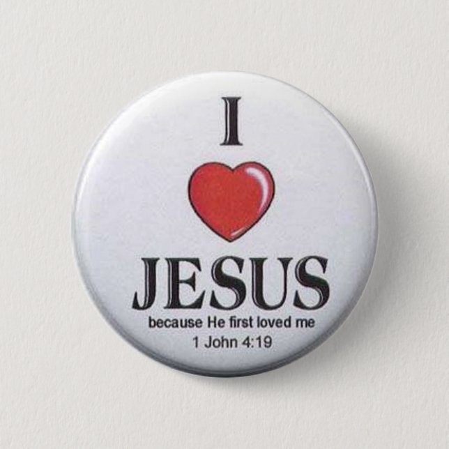 Badge Rond 5 Cm J'aime des boutons de Jésus (Devant)