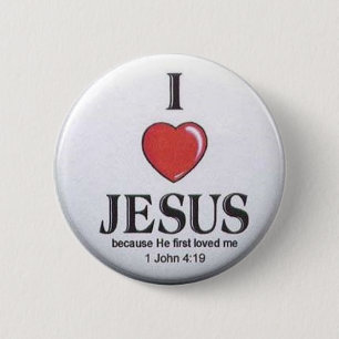 Badge Rond 5 Cm J'aime des boutons de Jésus