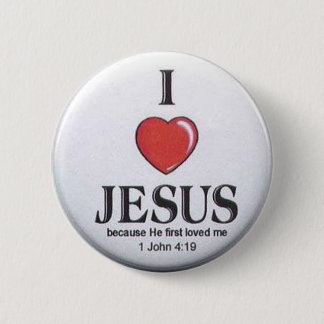 Badge Rond 5 Cm J'aime des boutons de Jésus