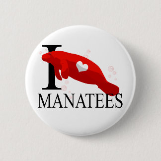 Badge Rond 5 Cm J'aime des boutons de lamantins