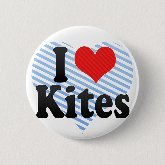 Badge Rond 5 Cm J'aime des cerfs-volants (Devant)