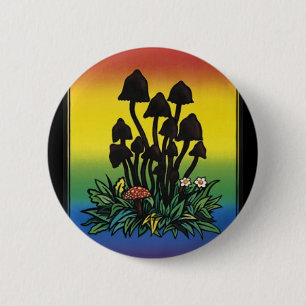 Badge Rond 5 Cm j'aime des champignons.