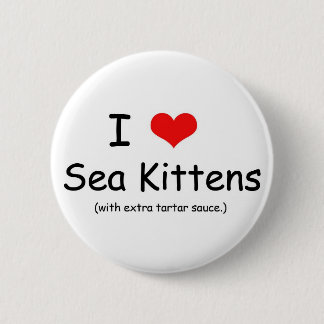 Badge Rond 5 Cm J'aime des chatons de mer