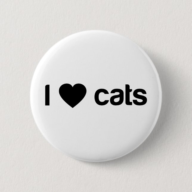 Badge Rond 5 Cm J'aime des chats (Devant)
