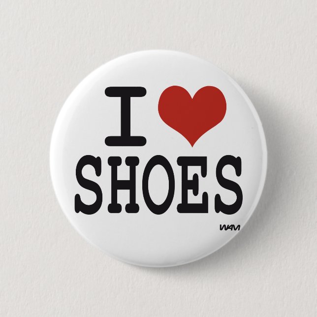 Badge Rond 5 Cm J'aime des chaussures (Devant)