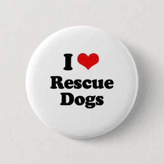 Badge Rond 5 Cm J'aime des chiens de délivrance