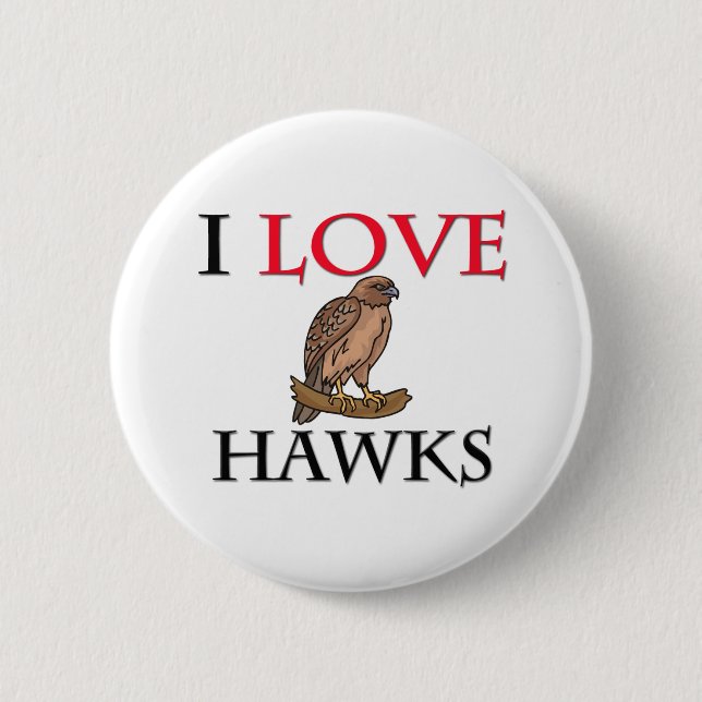 Badge Rond 5 Cm J'aime des faucons (Devant)