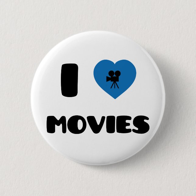 Badge Rond 5 Cm J'aime des films (Devant)