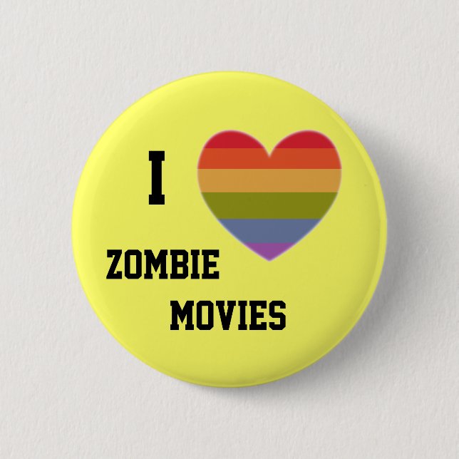 Badge Rond 5 Cm J'aime des films de zombi (Devant)