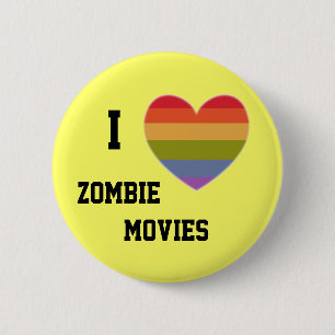 Badge Rond 5 Cm J'aime des films de zombi