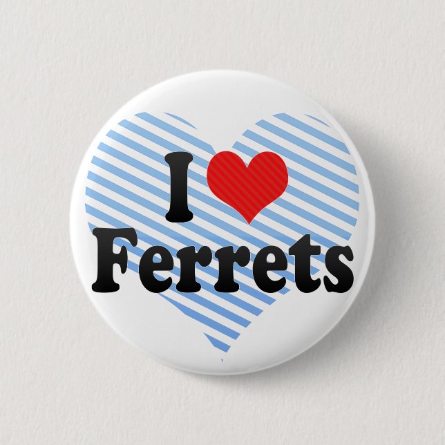 Badge Rond 5 Cm J'aime des furets (Devant)