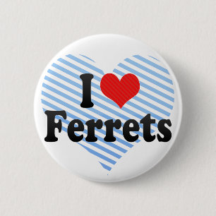 Badge Rond 5 Cm J'aime des furets