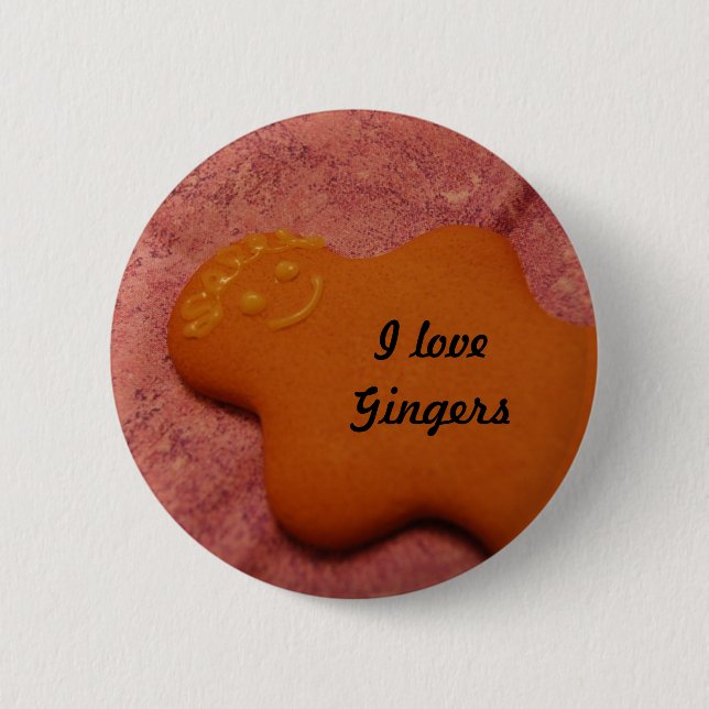 Badge Rond 5 Cm J'aime des gingembres (Devant)