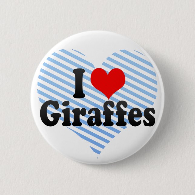 Badge Rond 5 Cm J'aime des girafes (Devant)