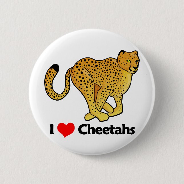 Badge Rond 5 Cm J'aime des guépards (Devant)