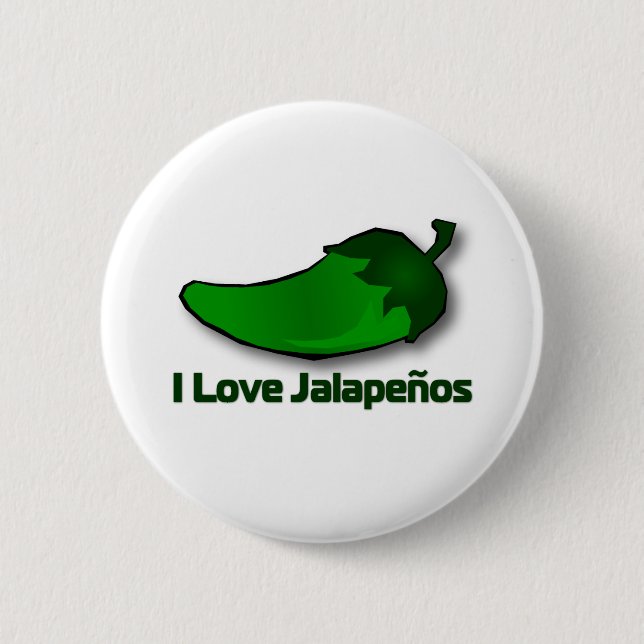Badge Rond 5 Cm J'aime des Jalapenos (Devant)