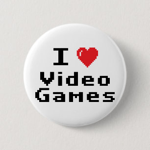 Badge Rond 5 Cm J'aime des jeux vidéo