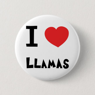 Badge Rond 5 Cm J'aime des lamas
