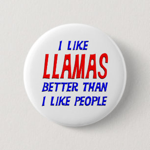 Badge Rond 5 Cm J'aime des lamas meilleurs que j'aime le bouton de