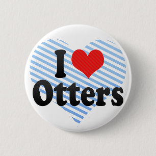 Badge Rond 5 Cm J'aime des loutres