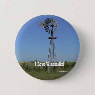 Badge Rond 5 Cm J'aime des moulins à vent !