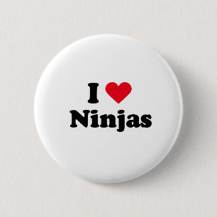 Badge Rond 5 Cm J'aime des ninjas