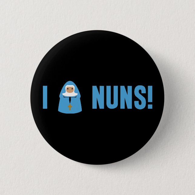 Badge Rond 5 Cm J'aime des nonnes (Devant)