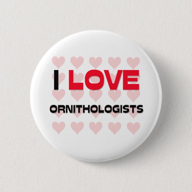 BADGE ROND 5 CM J'AIME DES ORNITHOLOGISTES (Devant)